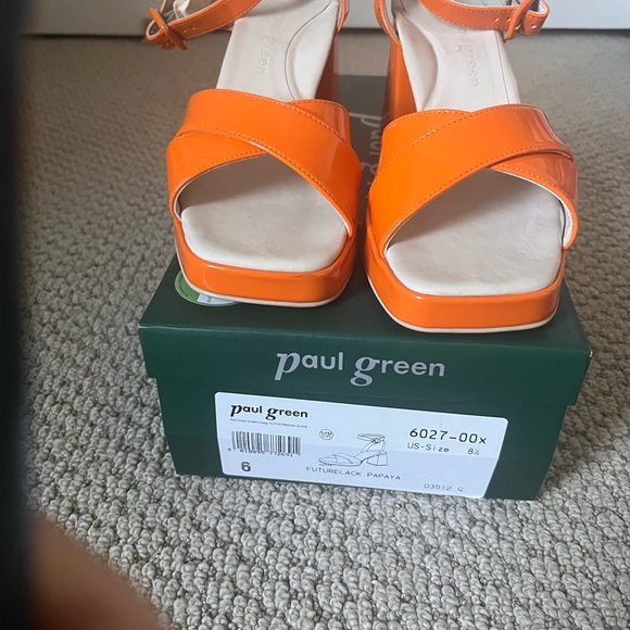 Paul Green Vibrant Orange Women's Sandals - Picture 1 of 4